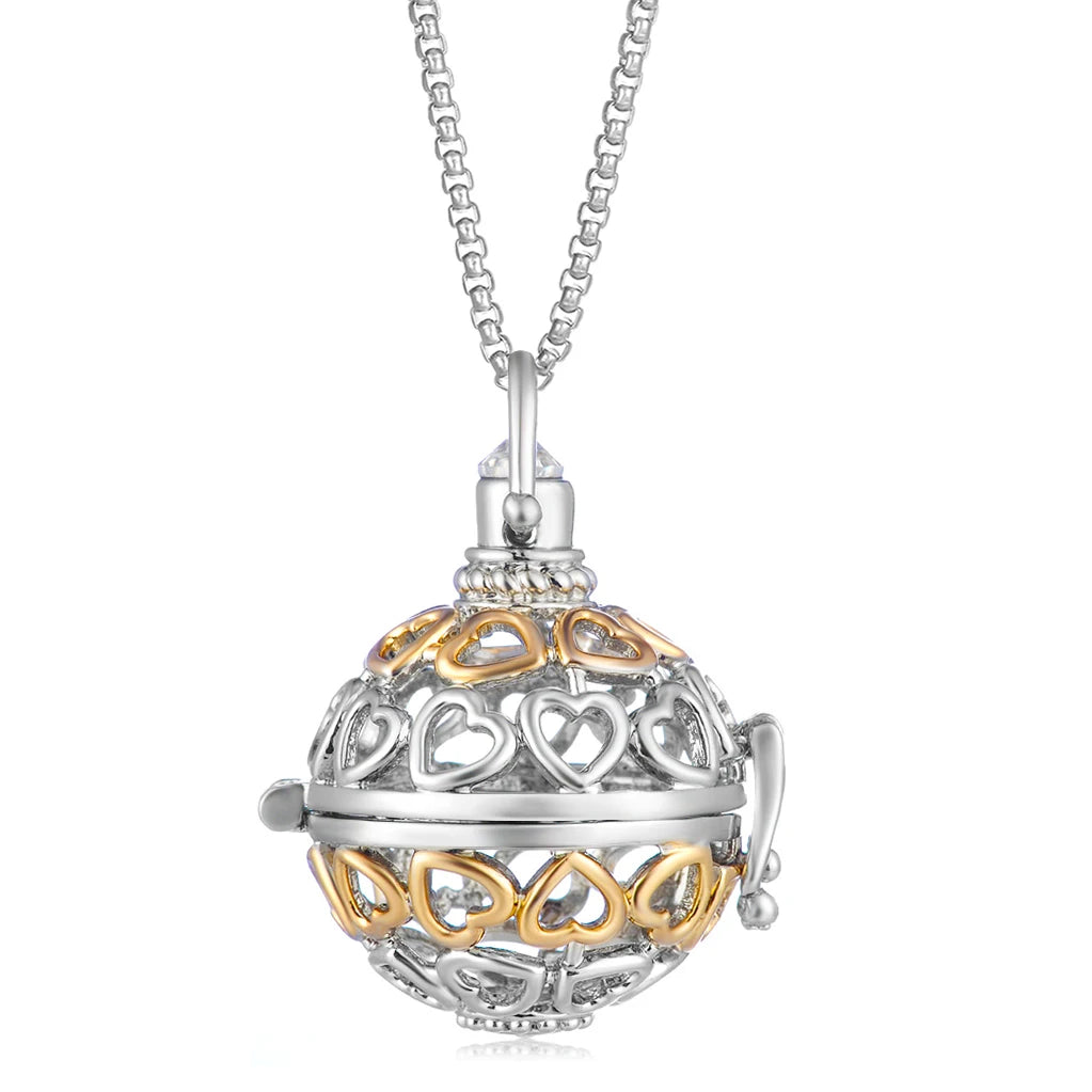 Steel Aromatherapy Ball Necklace, Aesthetic Spiritual Jewelry