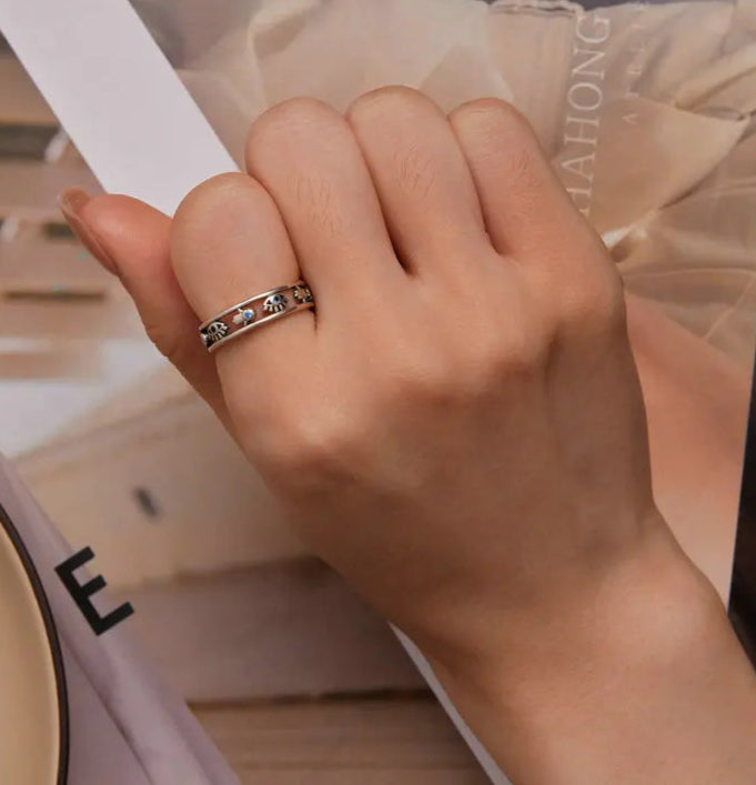 925 Sterling Silver Blue Evil Eye Protection Ring For Women