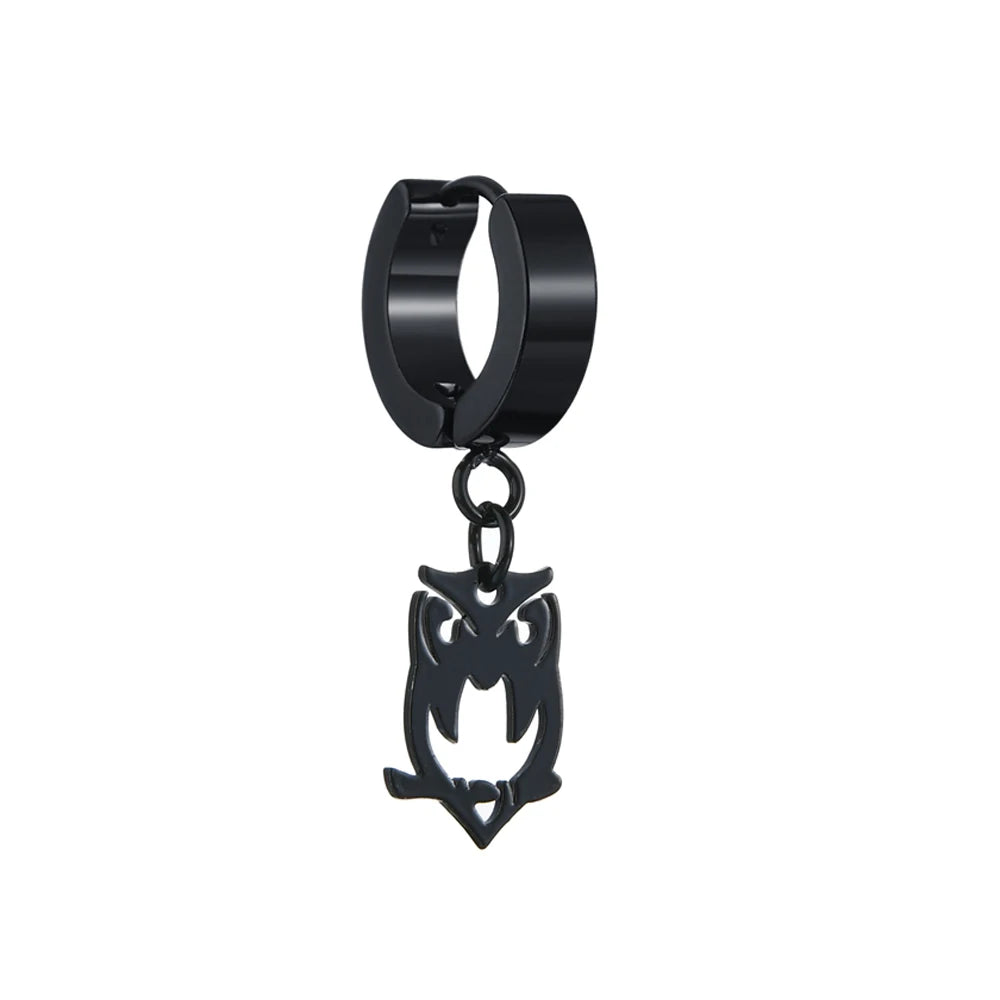 Punk Black Spiritual - Religious Earrings | Stainless/Titanium | Studs, Cross - Gothic Style Jewelry