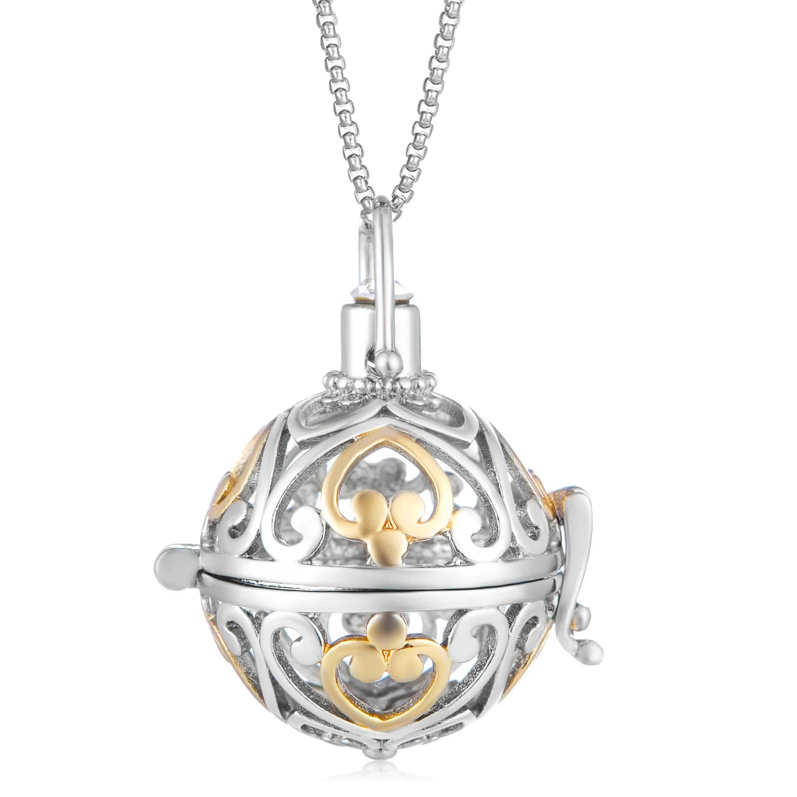 Steel Aromatherapy Ball Necklace, Aesthetic Spiritual Jewelry