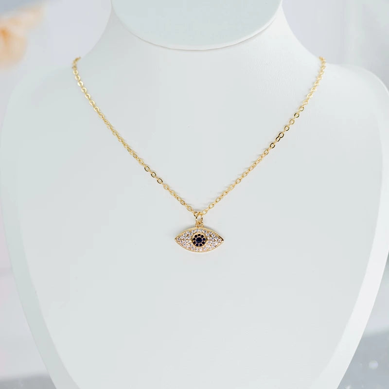 Evil Blue Eye Gold Necklace | Pendant, 316L Stainless Steel