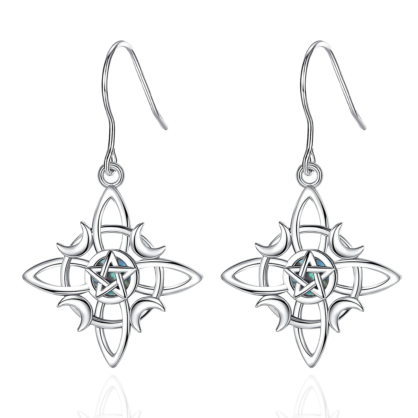 925 Sterling Silver Witch Knot Drop Earrings for Women Irish Celtic Knot Jewelry