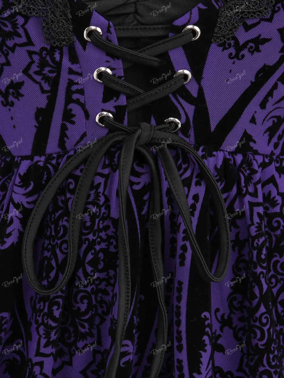 Purple Victoria - Gothic Style Women's Dress, Elegant Lace Dress