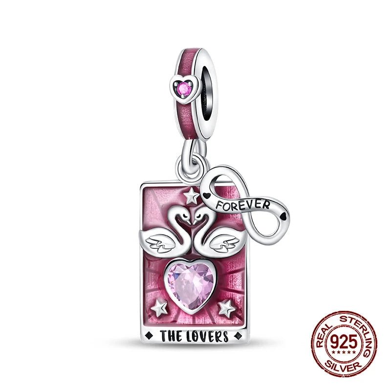 925 Sterling Silver Tarot Collection Pendant, DIY Hourglass Bracelet Charms