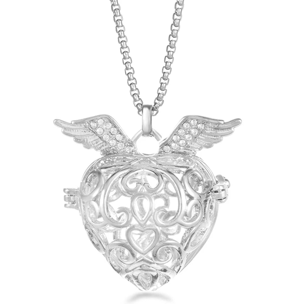 Steel Aromatherapy Ball Necklace, Aesthetic Spiritual Jewelry