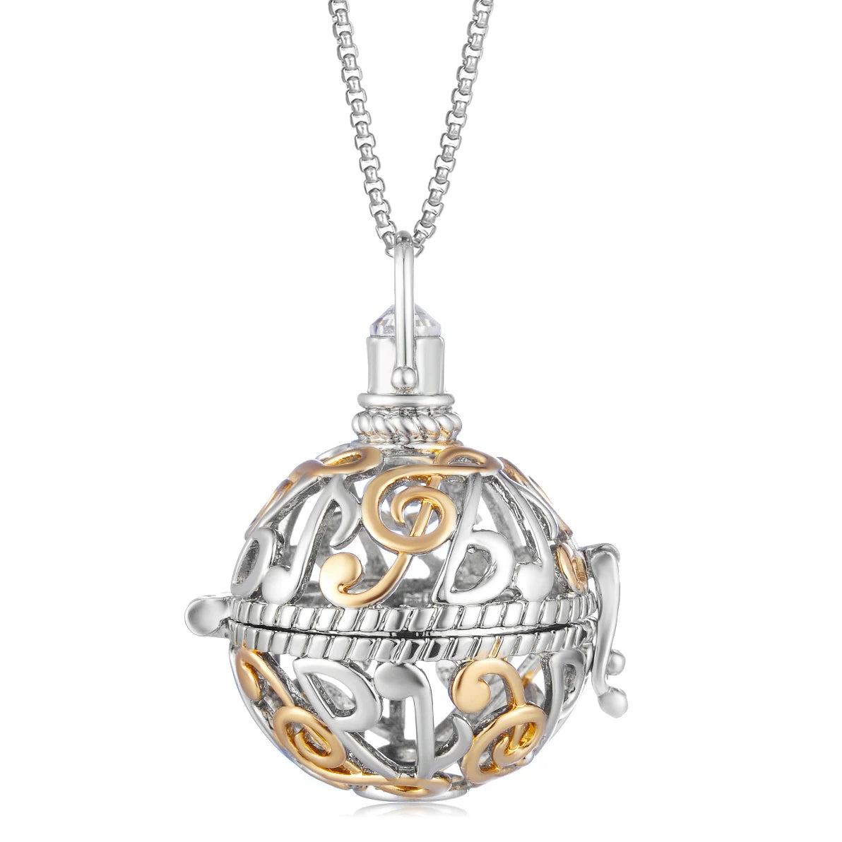 Steel Aromatherapy Ball Necklace, Aesthetic Spiritual Jewelry