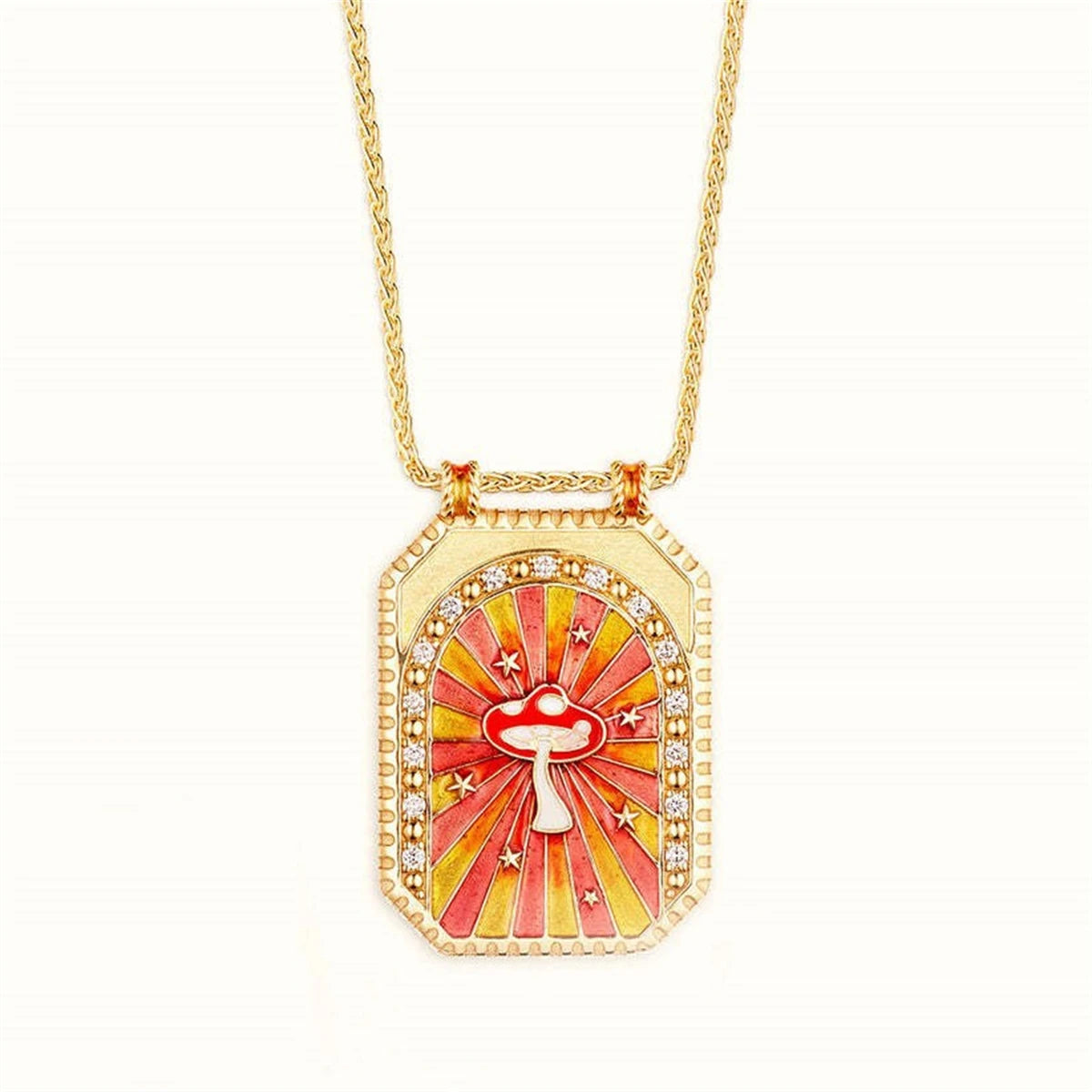 Gold Plated Retro Spiritual Necklaces and Pendants - Evil Eye, Fungi, Alien