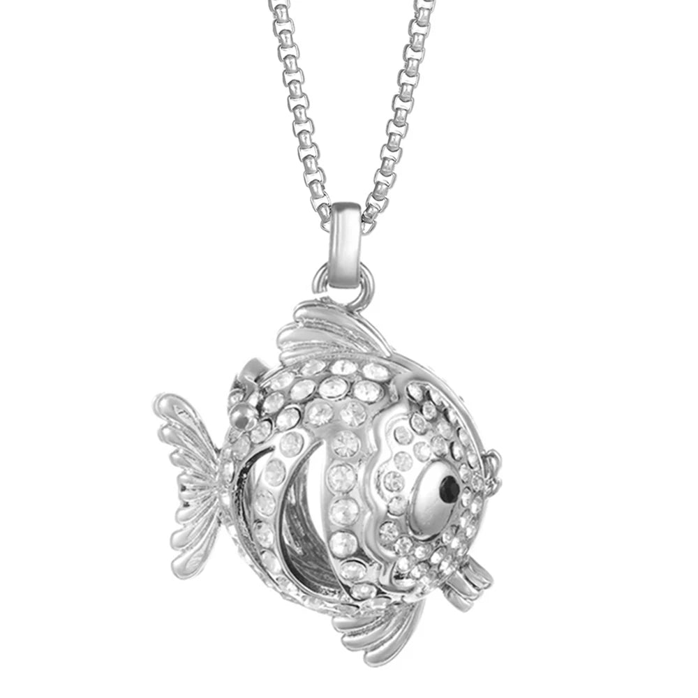 Steel Aromatherapy Ball Necklace, Aesthetic Spiritual Jewelry