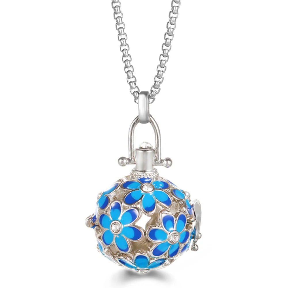 Steel Aromatherapy Ball Necklace, Aesthetic Spiritual Jewelry