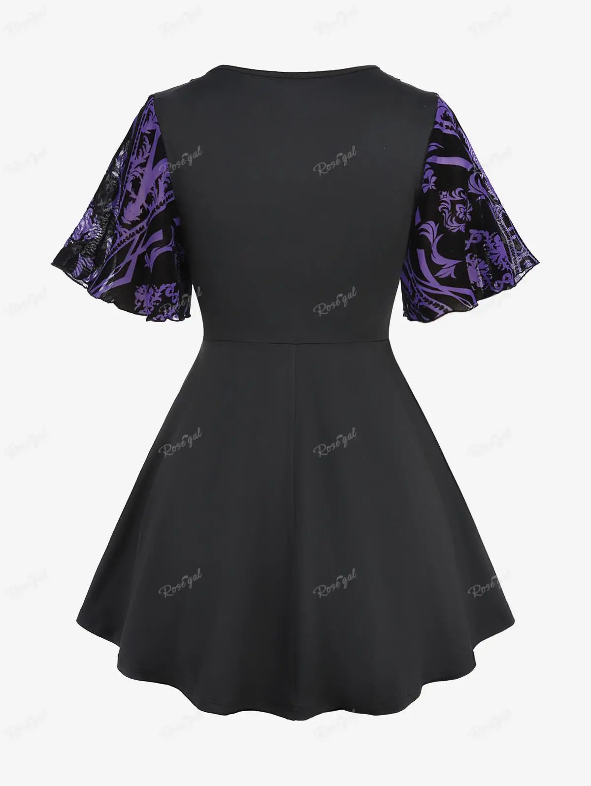 Purple Victoria - Gothic Style Women's Dress, Elegant Lace Dress