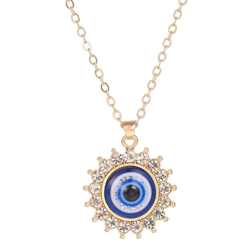 Evil Eye Crystal Necklace | Hamsa Style, Silver Spiritual Jewelry