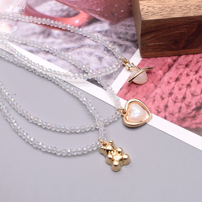 New Evil Eye Pendant Necklace - Glass Beaded Chain