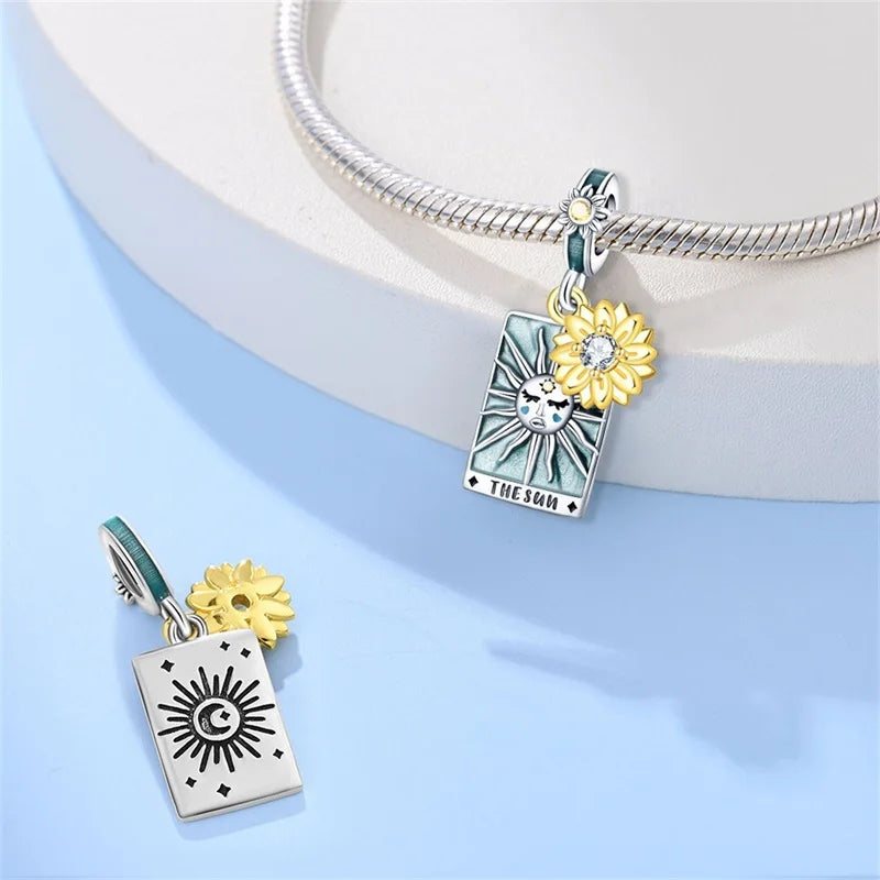 925 Sterling Silver Tarot Collection Pendant, DIY Hourglass Bracelet Charms