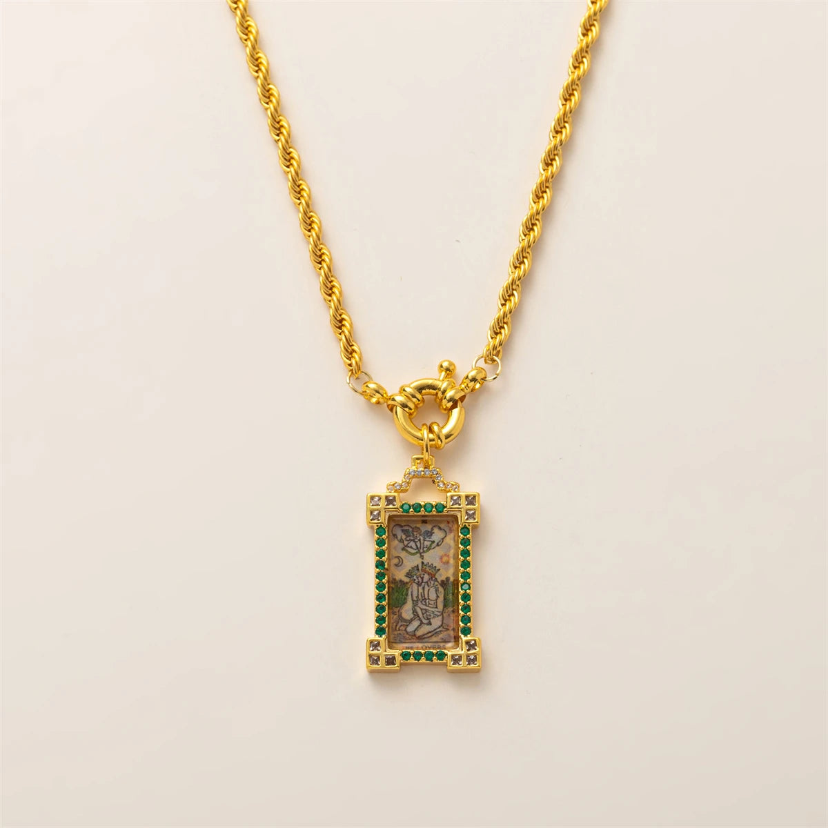 Tarot Card Dainty Gold Necklace, Artistic Charms