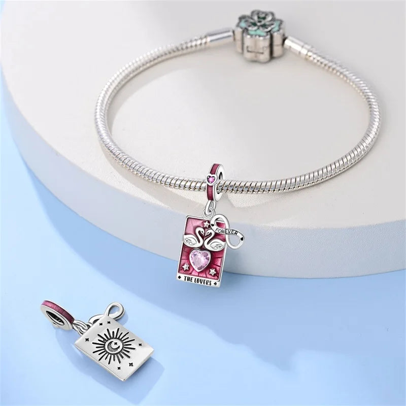 925 Sterling Silver Tarot Collection Pendant, DIY Hourglass Bracelet Charms