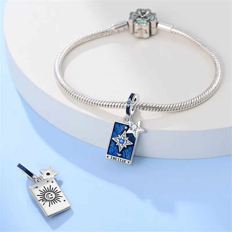 925 Sterling Silver Tarot Collection Pendant, DIY Hourglass Bracelet Charms
