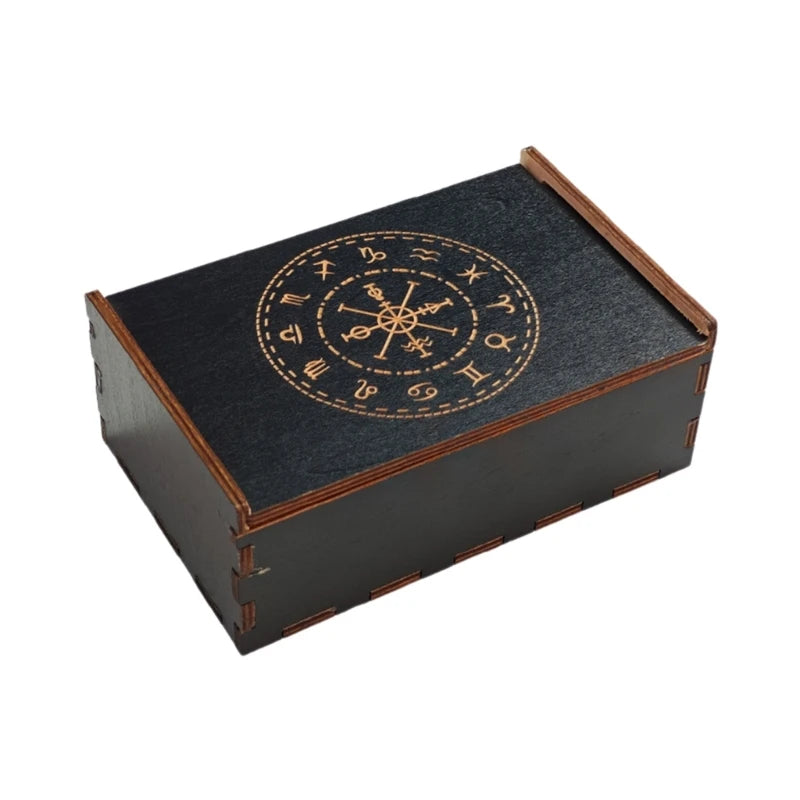 Engraved Wooden Tarot Card Box, Crystal Storage, Trees of Life