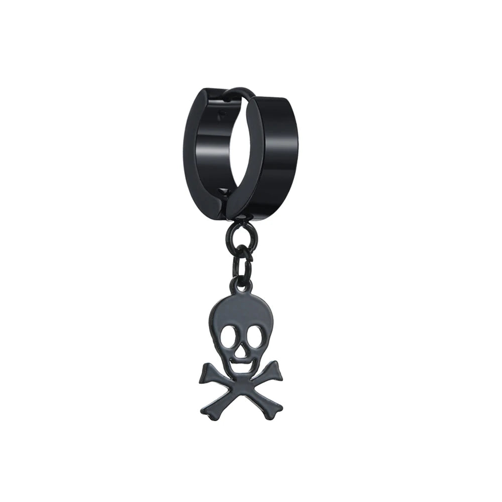 Punk Black Spiritual - Religious Earrings | Stainless/Titanium | Studs, Cross - Gothic Style Jewelry