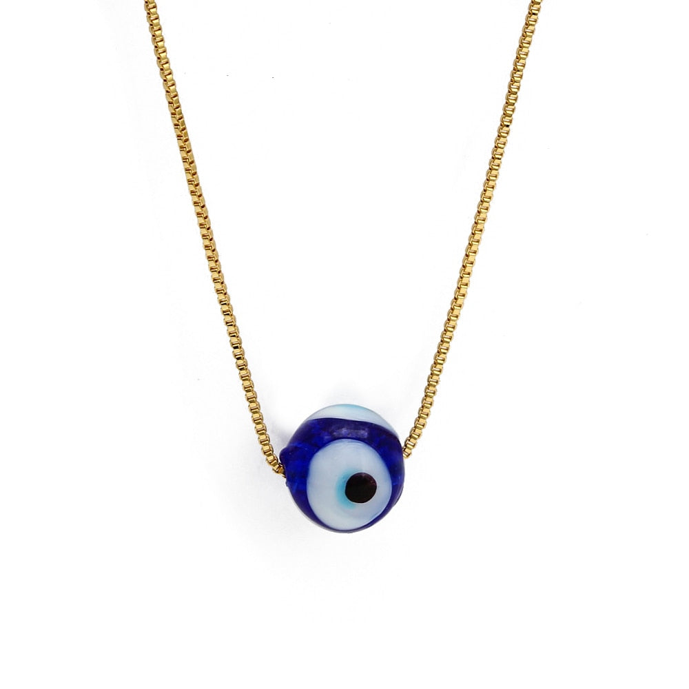 Lucky Evil Eye Colorful Drip Drop Pendant Necklace | Hamsa
