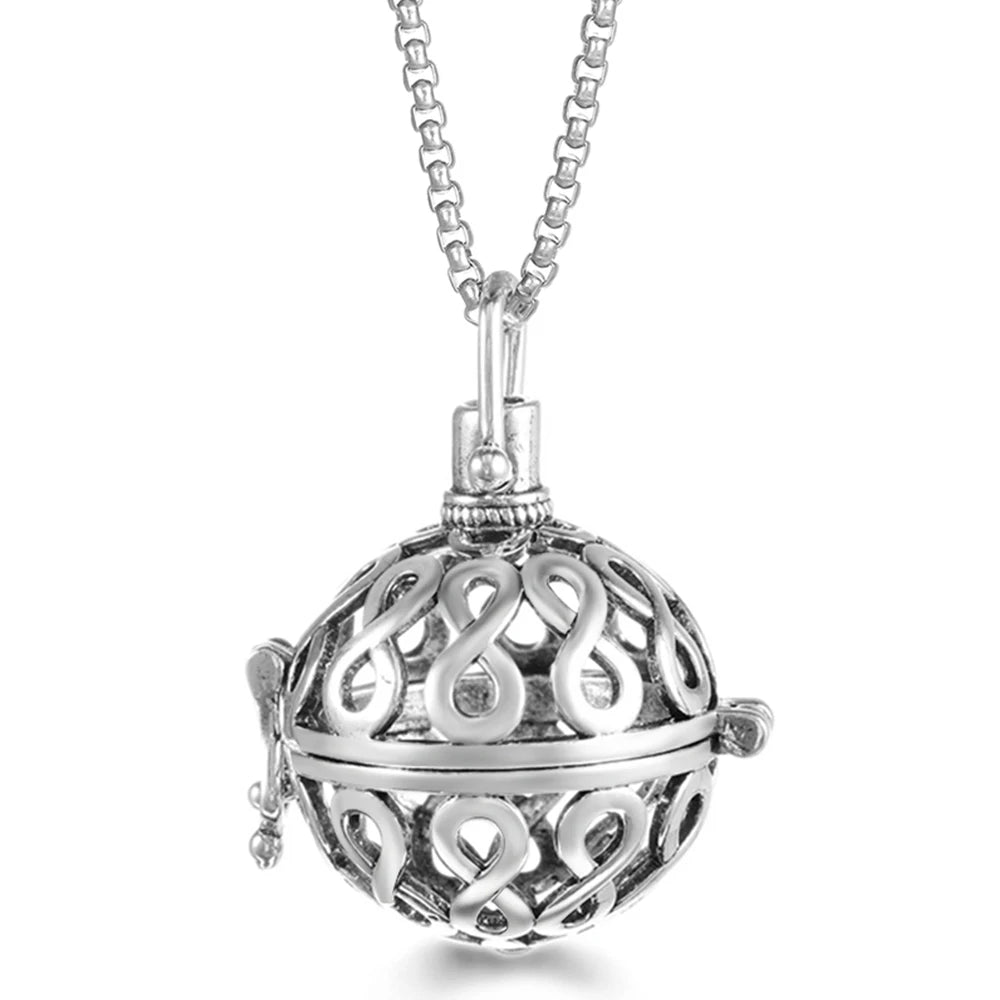 Steel Aromatherapy Ball Necklace, Aesthetic Spiritual Jewelry