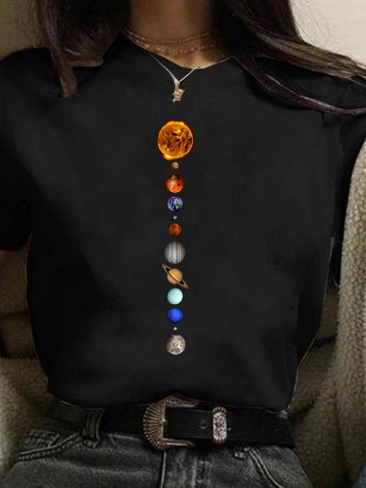 Solar System, Planets Women's T-Shirt | Astrology, Starry Celestial Apparel