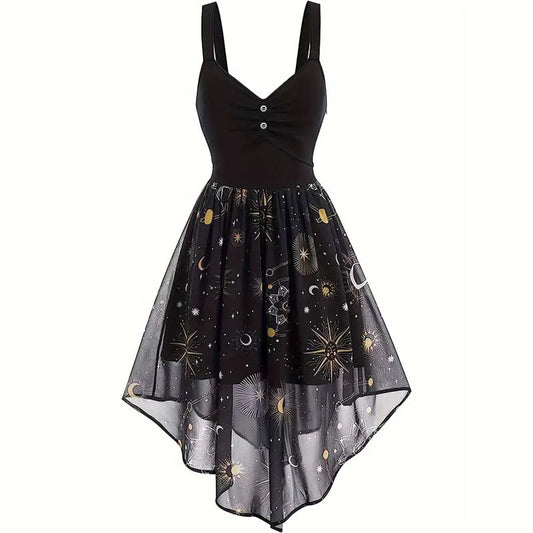 Elegant Celestial Moon - Stars Dress | Astrology, Zodiac Themed