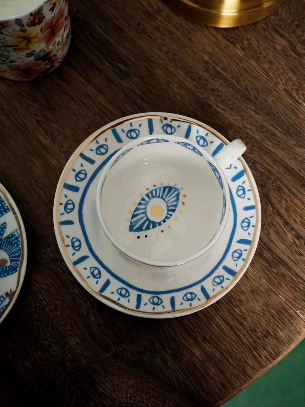 Evil Eye, Hamsa Tea Cup and Plate | Nazar Kitchen and Dinnerware Accessories