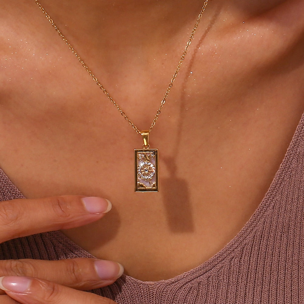 18k Gold Plated Dainty Tarot Card Necklace | Silver / Gold Jewelry