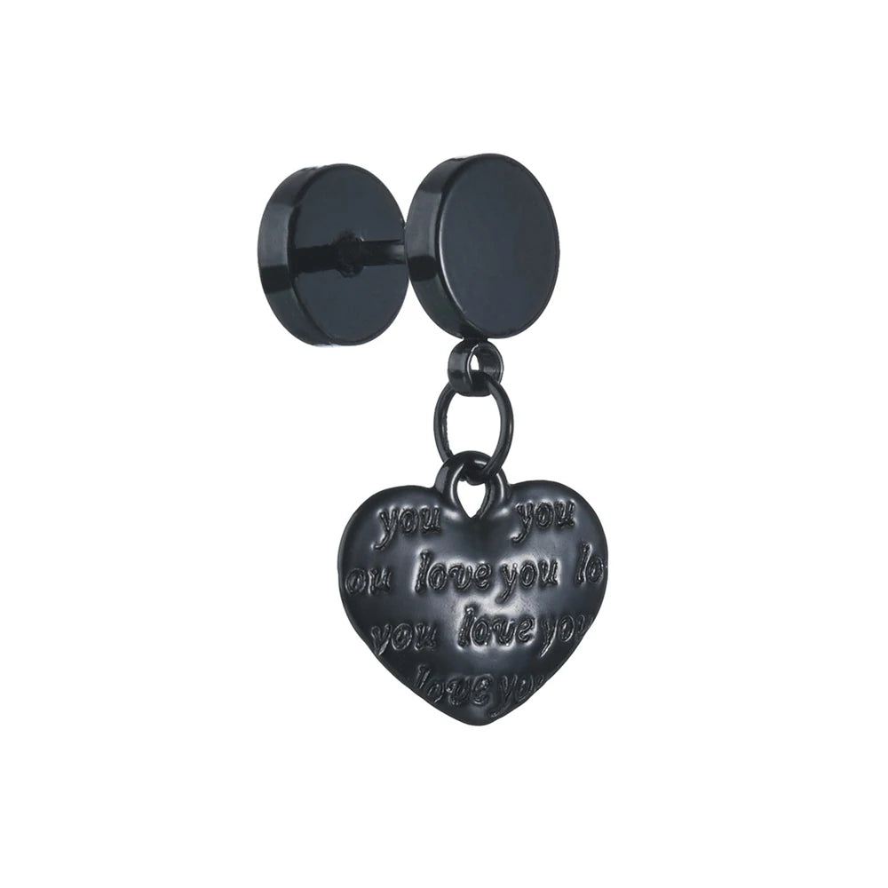 Punk Black Spiritual - Religious Earrings | Stainless/Titanium | Studs, Cross - Gothic Style Jewelry