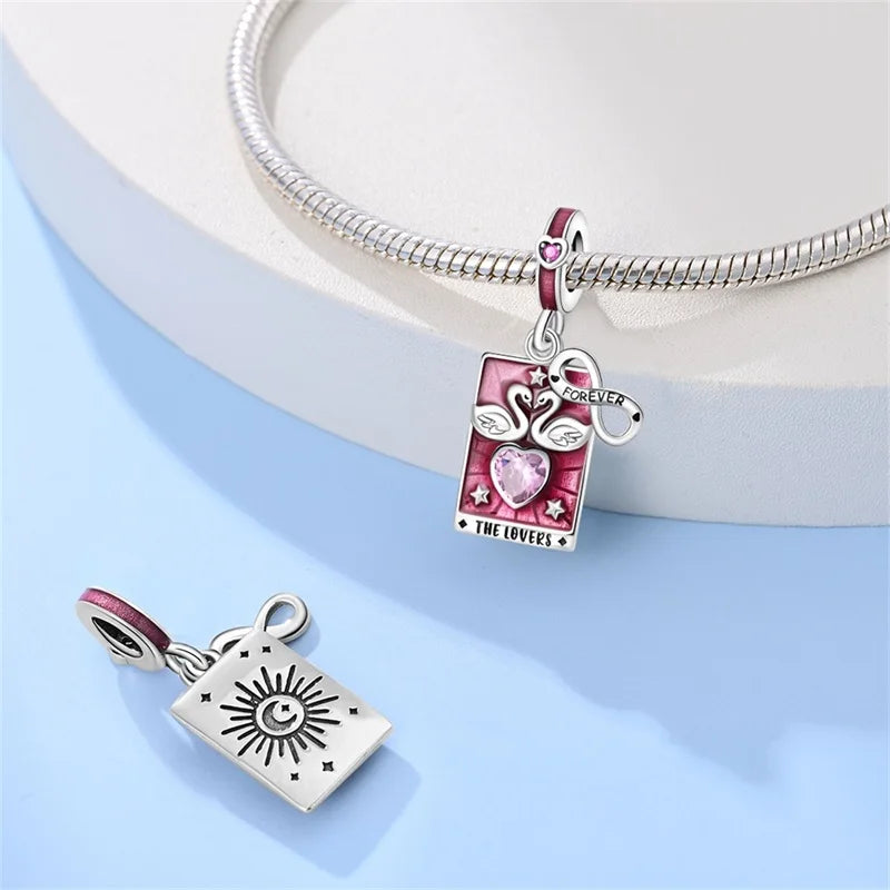 925 Sterling Silver Tarot Collection Pendant, DIY Hourglass Bracelet Charms