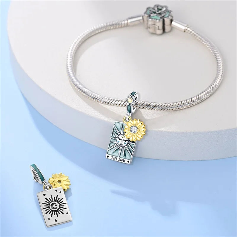 925 Sterling Silver Tarot Collection Pendant, DIY Hourglass Bracelet Charms