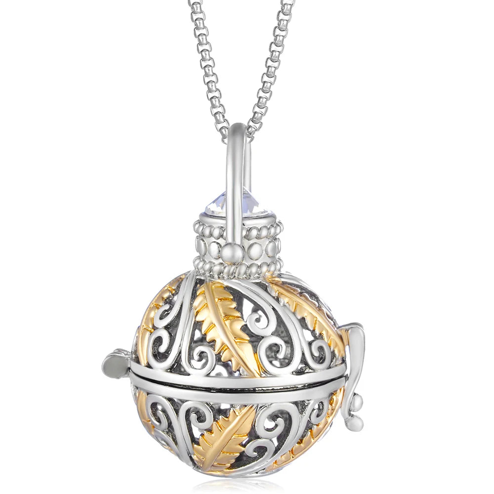 Steel Aromatherapy Ball Necklace, Aesthetic Spiritual Jewelry