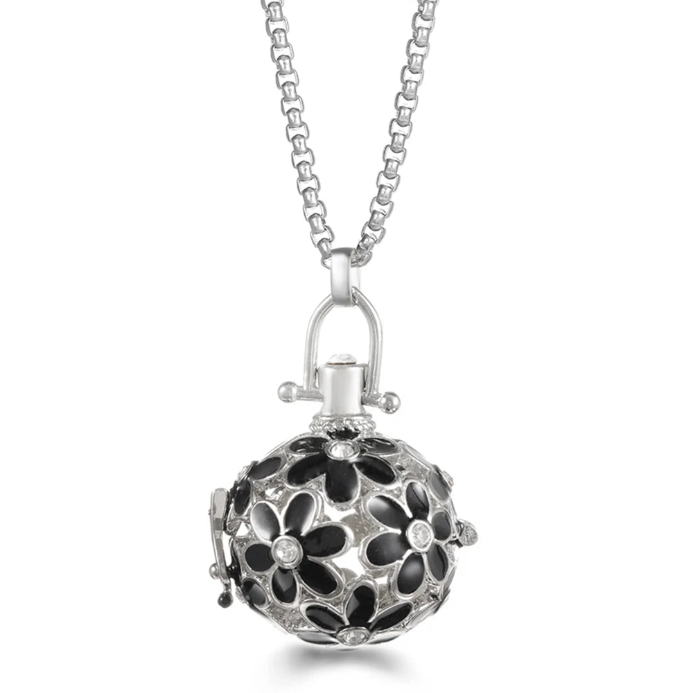 Steel Aromatherapy Ball Necklace, Aesthetic Spiritual Jewelry