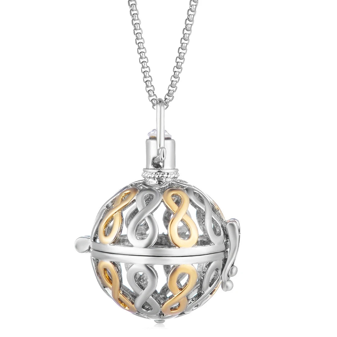Steel Aromatherapy Ball Necklace, Aesthetic Spiritual Jewelry