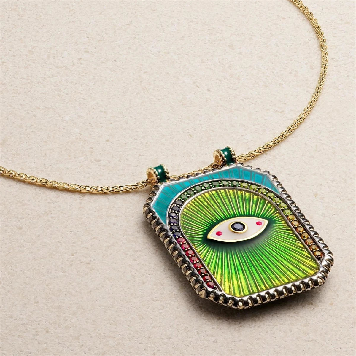 Gold Plated Retro Spiritual Necklaces and Pendants - Evil Eye, Fungi, Alien