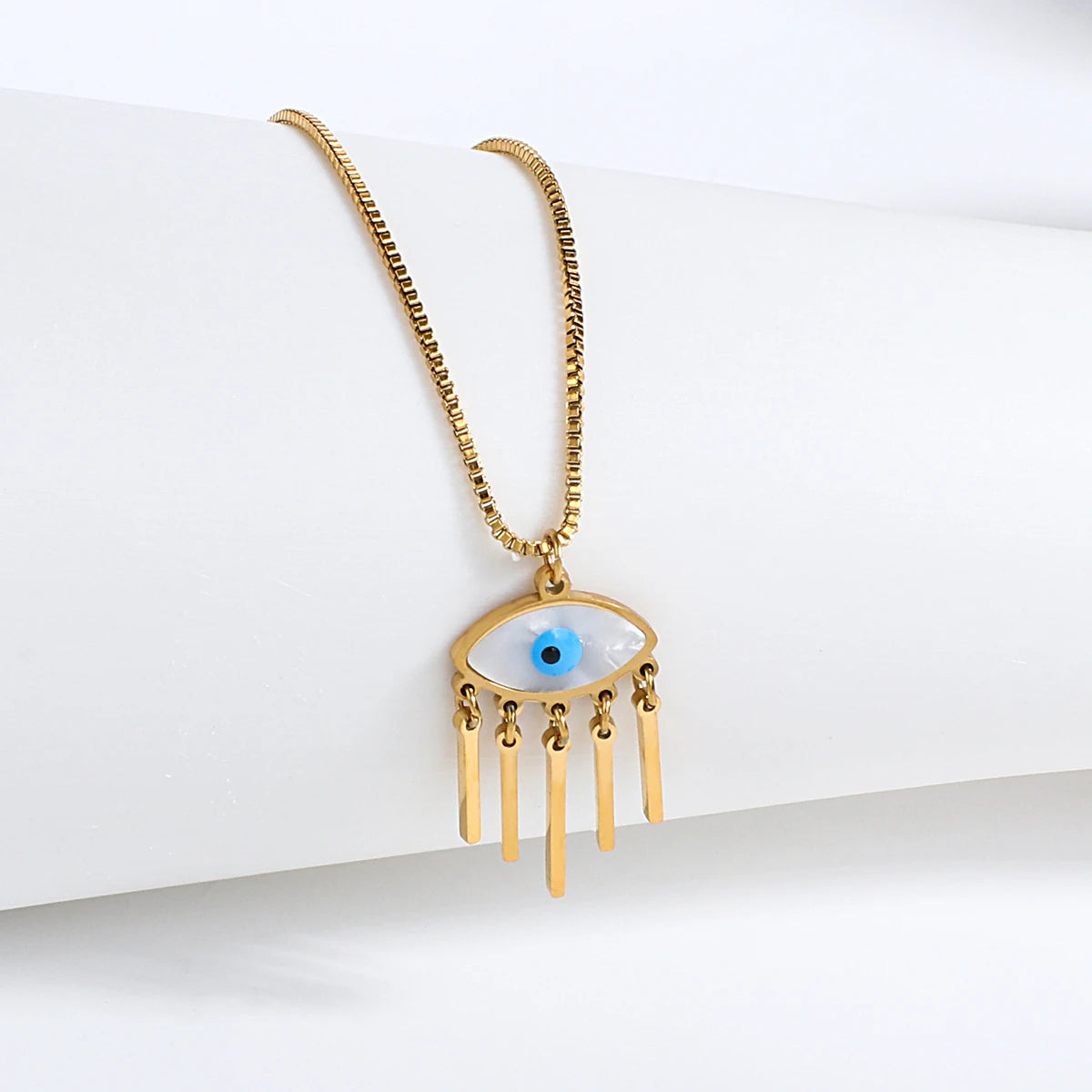 Turkish Evil Eye Stainless Steel Statement Necklace