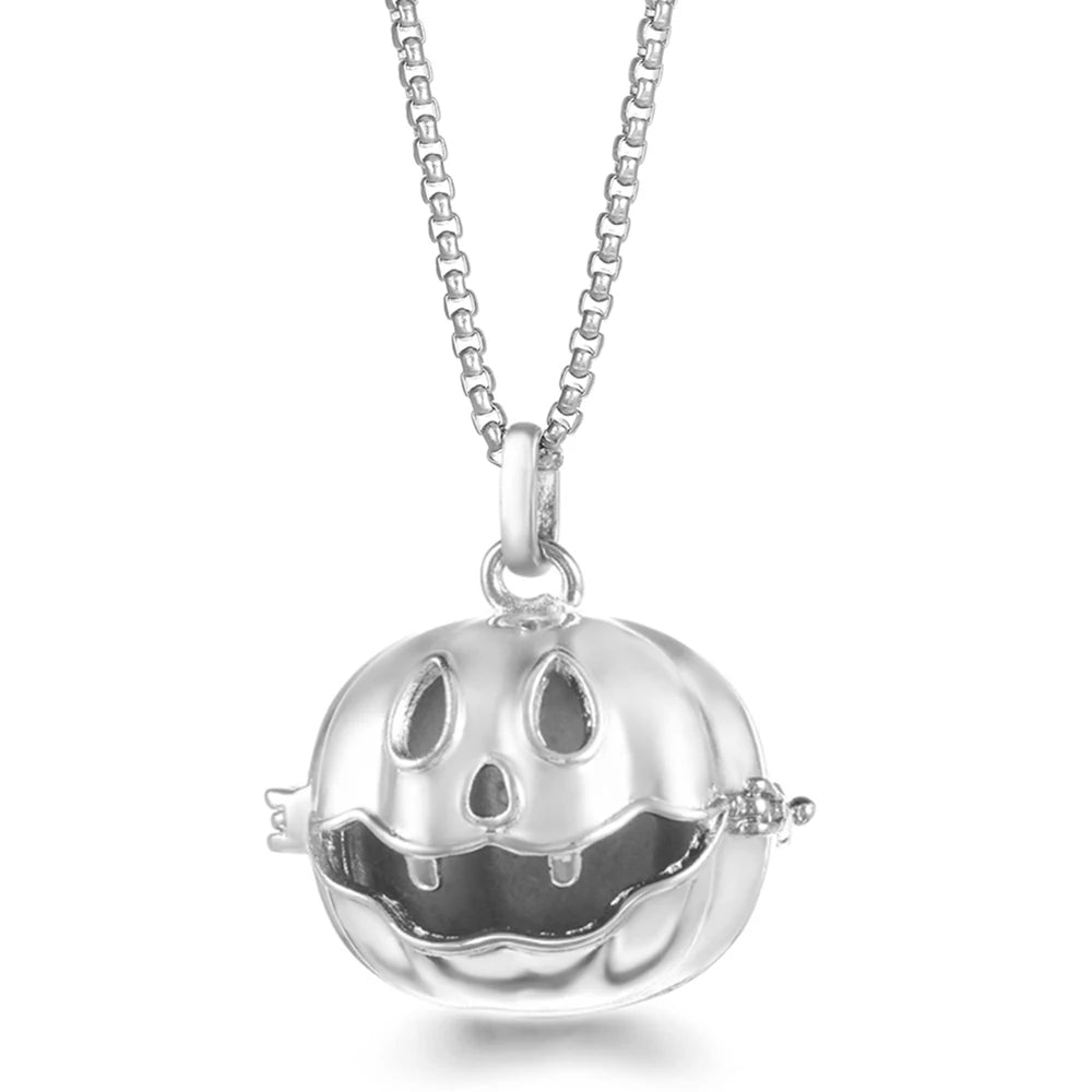 Steel Aromatherapy Ball Necklace, Aesthetic Spiritual Jewelry
