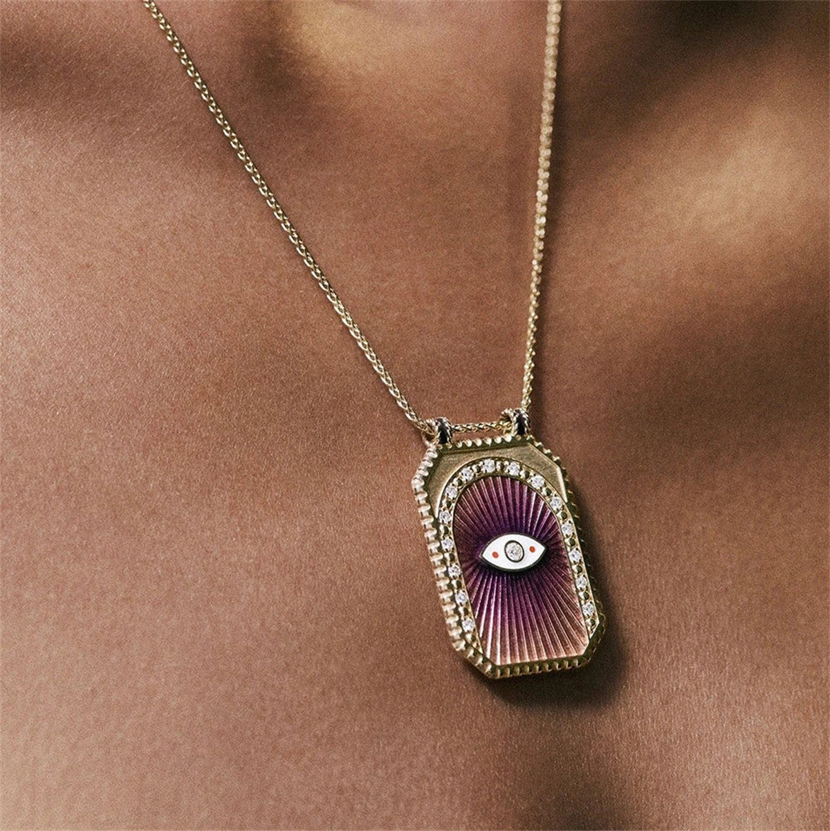 Gold Plated Retro Spiritual Necklaces and Pendants - Evil Eye, Fungi, Alien