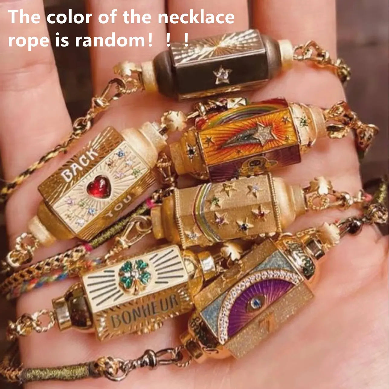 Hexagonal Spiritual-themed Rope Necklace