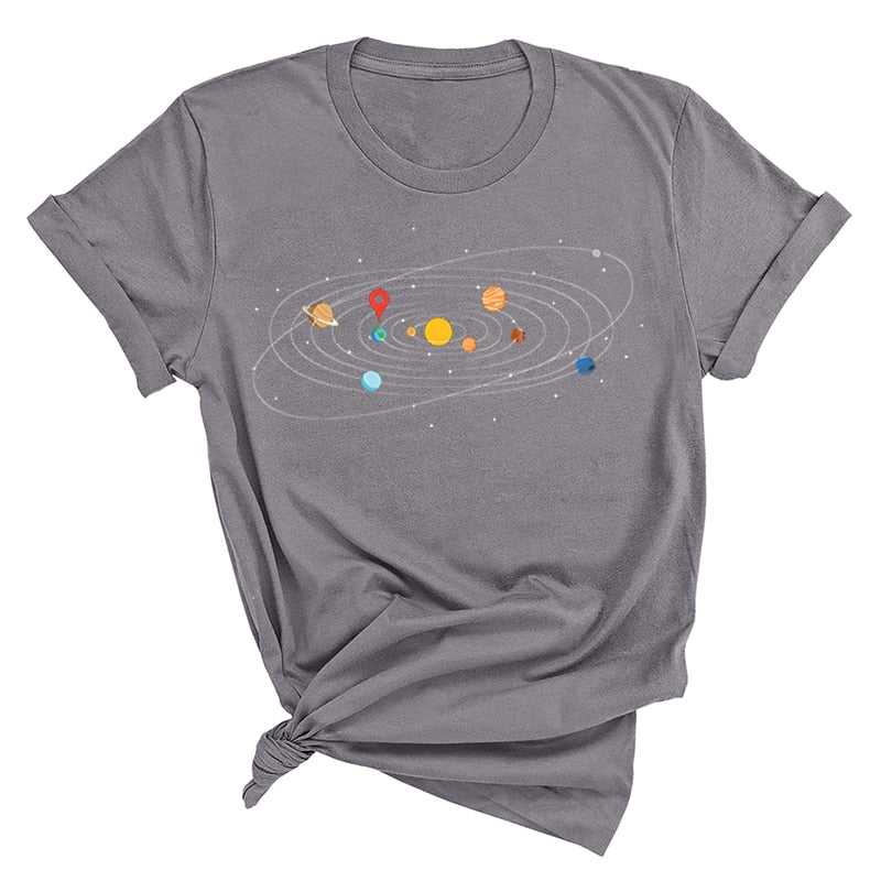 Women's Solar System 'You Are Here' Colorful T-Shirts | Astrology Apparel