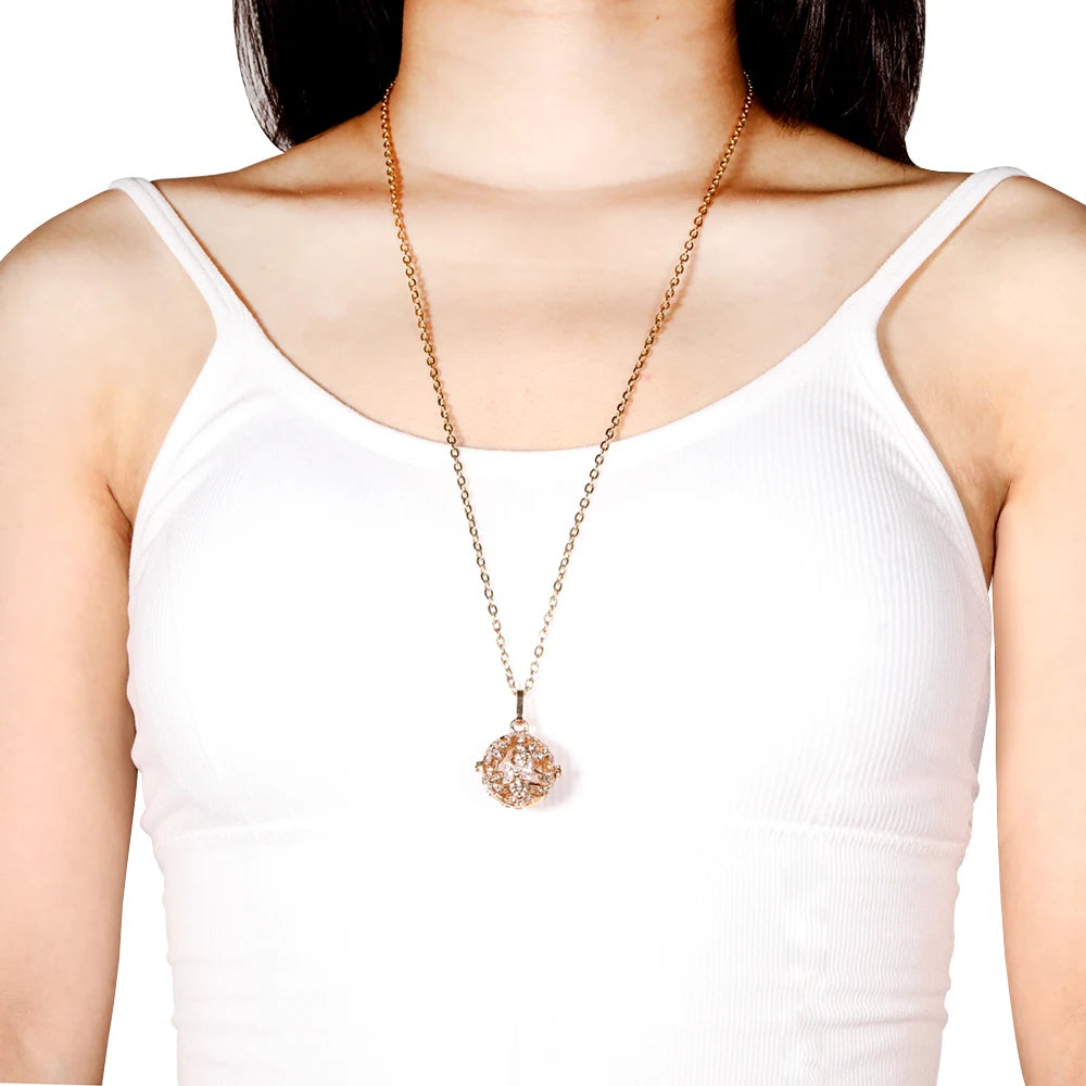 Steel Aromatherapy Ball Necklace, Aesthetic Spiritual Jewelry