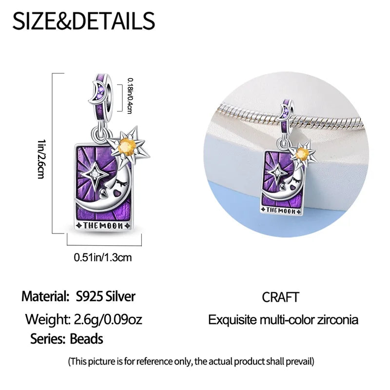 925 Sterling Silver Tarot Collection Pendant, DIY Hourglass Bracelet Charms