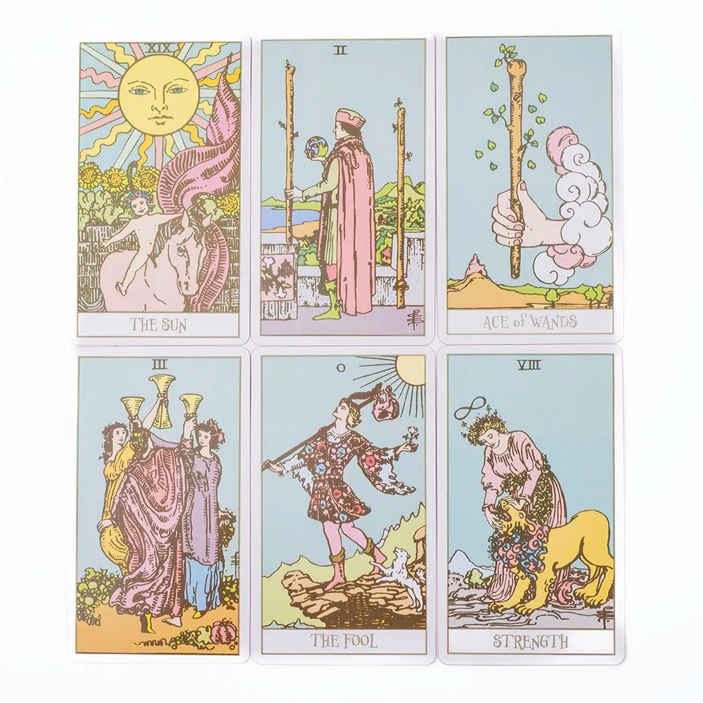 Pink Border Tarot Card Deck with Guidebook - 78 English Rider-Waite-Smith Cards