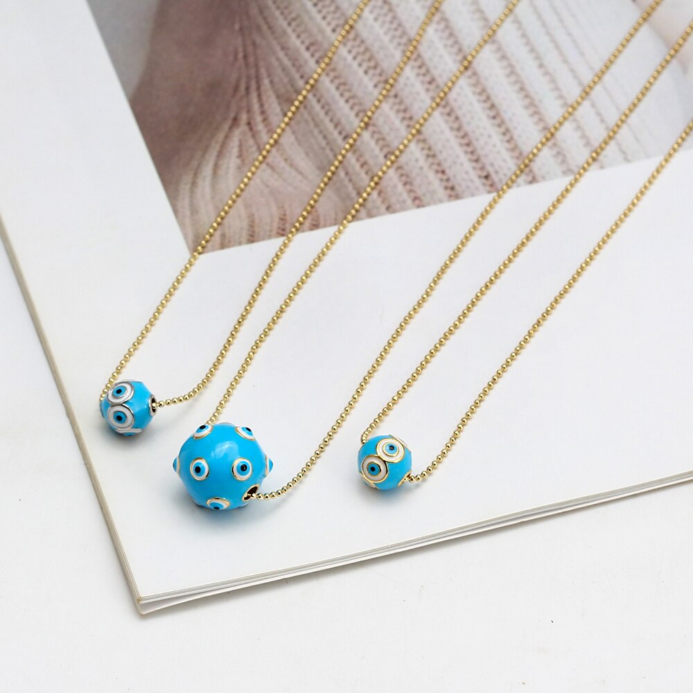Lucky Evil Eye Colorful Drip Drop Pendant Necklace | Hamsa