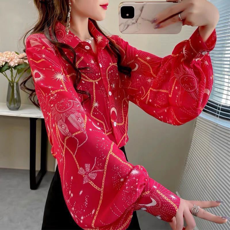 Women's Astrology - Sun / Moon / Stars Shirt - Summer Button Up