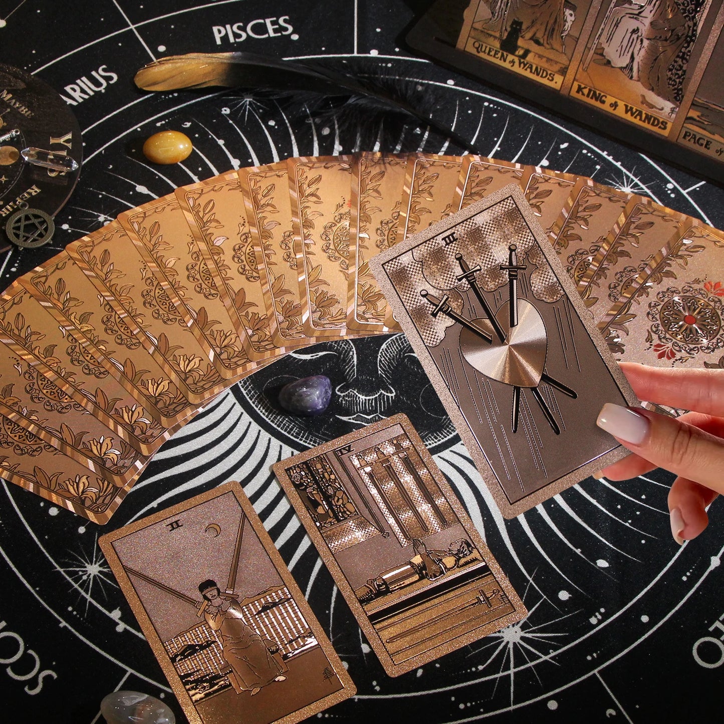 Pink Blitz Foil Premium Tarot Card Deck - Rider-Waite-Smith Luxury Deck