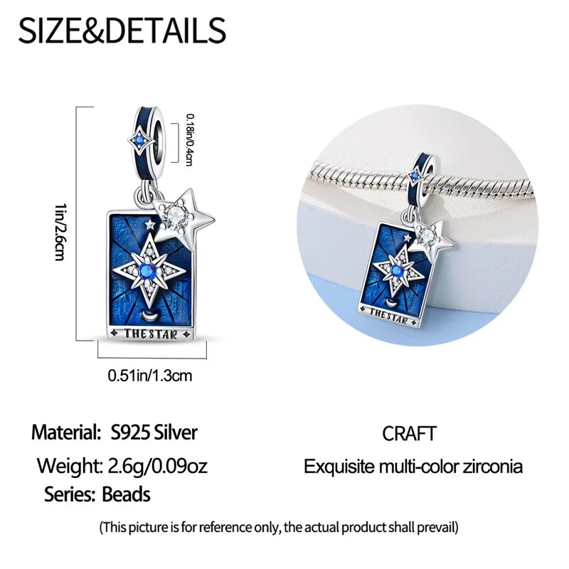 925 Sterling Silver Tarot Collection Pendant, DIY Hourglass Bracelet Charms