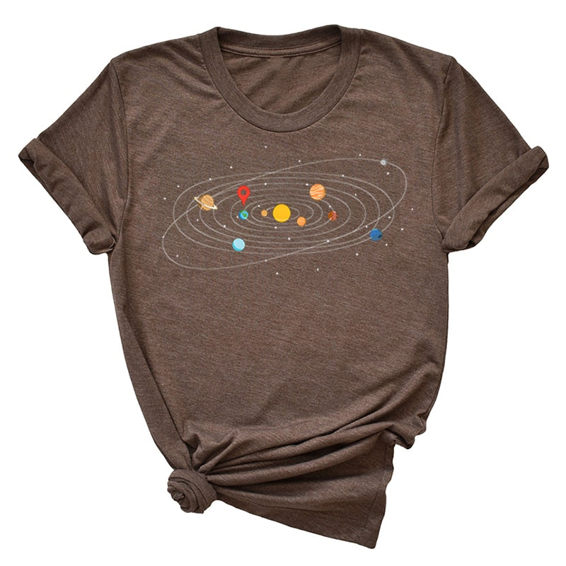 Women's Solar System 'You Are Here' Colorful T-Shirts | Astrology Apparel
