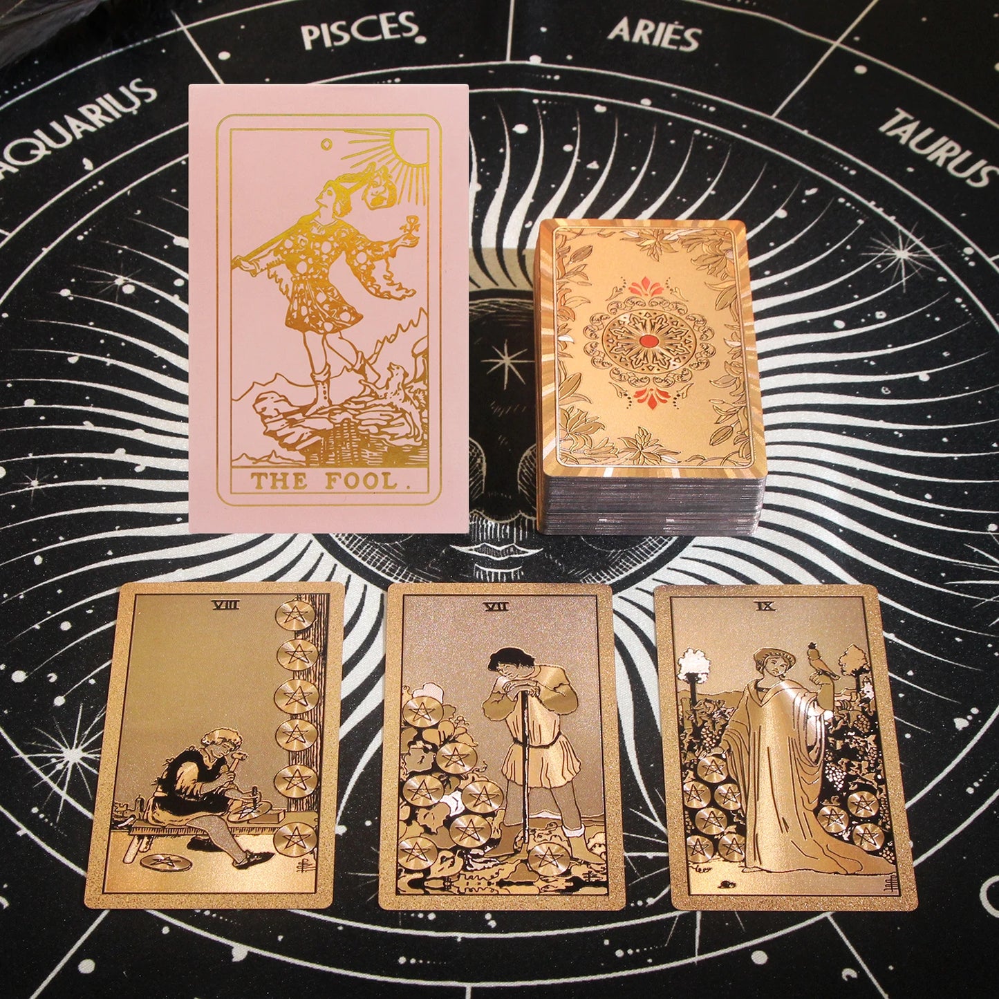 Pink Blitz Foil Premium Tarot Card Deck - Rider-Waite-Smith Luxury Deck