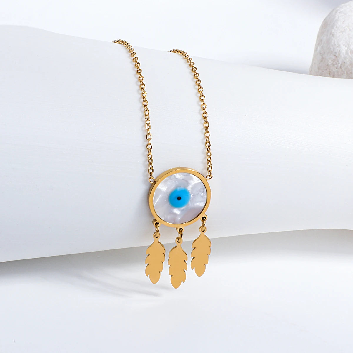 Turkish Evil Eye Stainless Steel Statement Necklace